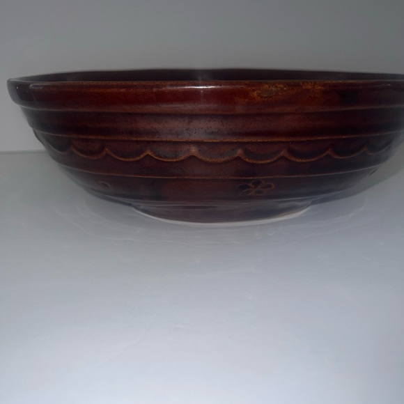 Mar-Crest 10x8" Divided Stoneware Brown Serving Bowl - Picture 2 of 8